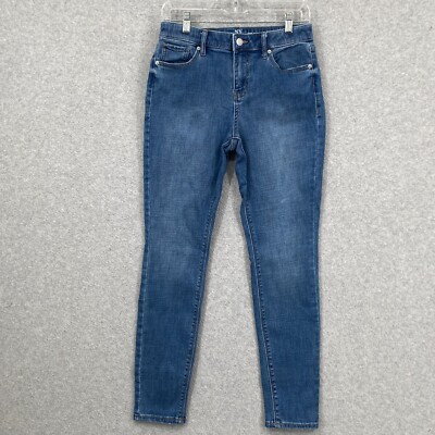 NY & C Jeans Womens 6 Blue Mid Rise Skinny Stretch Med Wash Denim