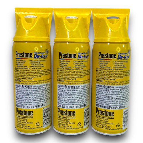 3 Pack Prestone Windshield De-Icer with Scraper Top 11 oz Brand New - Picture 2 of 3