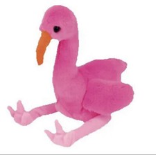 TY Beanie Buddy - PINKY the Pink Flamingo (10.5 inch) Stuffed Animal Toy NWT D-1