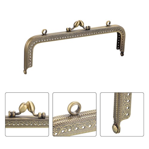 3Stk Metall Geldbeutel Rahmen - 8,07" Kussverschluss Spange Rahmen Bronze - Bild 4 von 6