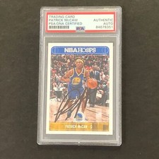 2017-18 Panini Hoops #241 Patrick McCaw Signed Card PSA Slabbed Warriors