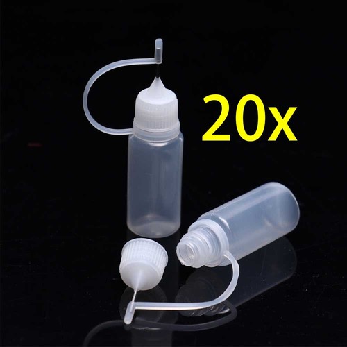 20Pcs 10ML Narrow Tip Applicator Dropper Bottle Needle Tip Squeeze For Art DIY - Picture 1 of 13