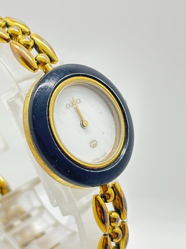 [ As-Is ] GUCCI Change Bezel  11/12 Watch White Black metal For Parts - Picture 4 of 14