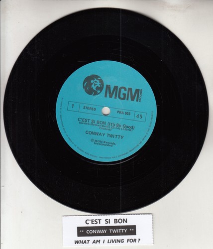 CONWAY TWITTY C'est si bon (It's so good) 7" 45 rpm record NEW + juke box strip - Picture 1 of 2