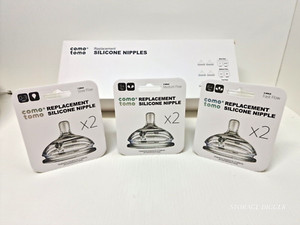 Comotomo Como Tomo Silicone Replacement Nipple Slow Flow 0-3 Months 2 Count