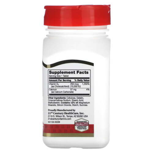 21st Century Ultra Strength D3 10000 IU 110 Soft Gel Tablets Pack of 12 - Picture 3 of 3