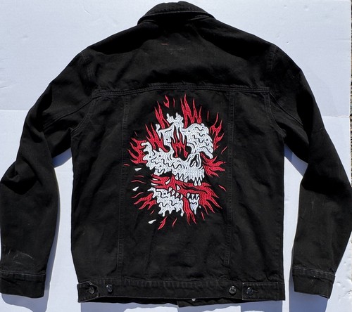 Lurking Class By Sketchy Tank Black Denim Jacket Size Medium - Picture 6 of 11