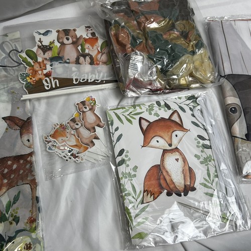 Animales del Bosque Baby Shower Oh Bebé Decoración Animal Género Neutro - Imagen 3 de 4
