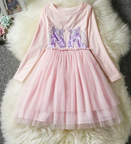 New Princess Unicorn Girls Dress Casual Tutu Skirt Birthday Party Kids Clothes - Bild 3 von 8