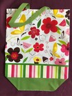 NEW  ~ Floral Print @ Green  Bottom Shopper Beach Gym  Tote Bag ~  14 x 15 .