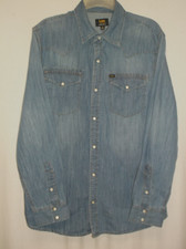 Lee Denim Shirt Mens Size M Western Style
