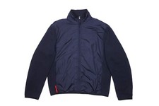 Prada Linea Rossa Navy Blue Cotton Nylon Sport Zip Men's Jacket Size L - XL