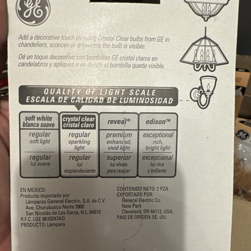 Lot Of 12 GE Vintage Light Bulbs 60w  Crystal Clear 60 Bent Tip 90810-NEW - Picture 4 of 4