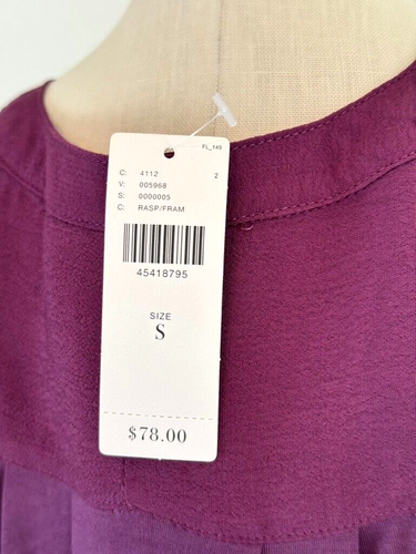 Anthropologie Porridge Top S Purple Button Down V Neck Casual Relaxed Fit NEW - Picture 6 of 11