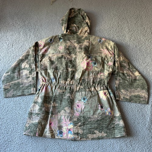 NEW GAP Jacket Womens Medium Green Camo Floral Modern Stretch Outdoor Hooded - Picture 10 of 17