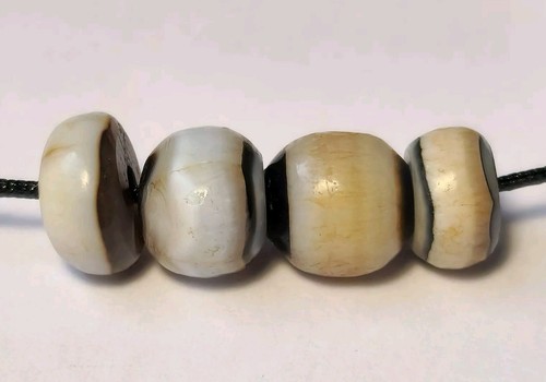 15 ANCIENNES RARES PERLES DAGATE BAGUÉES ROI SOLOMON tendance INDO-TIBÉTAIN