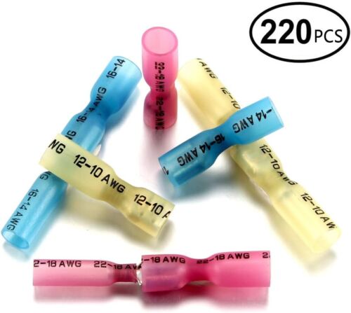 220 Waterproof Heat Shrink Wire Spade Connectors Crimp Terminals Solder Seal kit - Picture 2 of 15