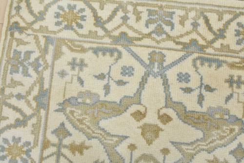 Oushak Carpet 3’2” x 5′ Ivory Wool Traditional Hand-Knotted Oriental Rug - Picture 5 of 11