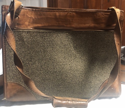 Used Vintage Hartmann Brown Tweed Overnight/Carry On Bag. - Picture 6 of 12