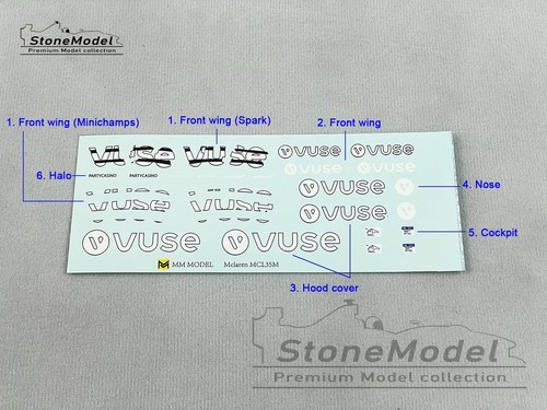 Decal for 1:18 Art Livery Mclaren F1 MCL35M Abu Dhabi 2021 MINICHAMPS & Spark - Picture 2 of 12