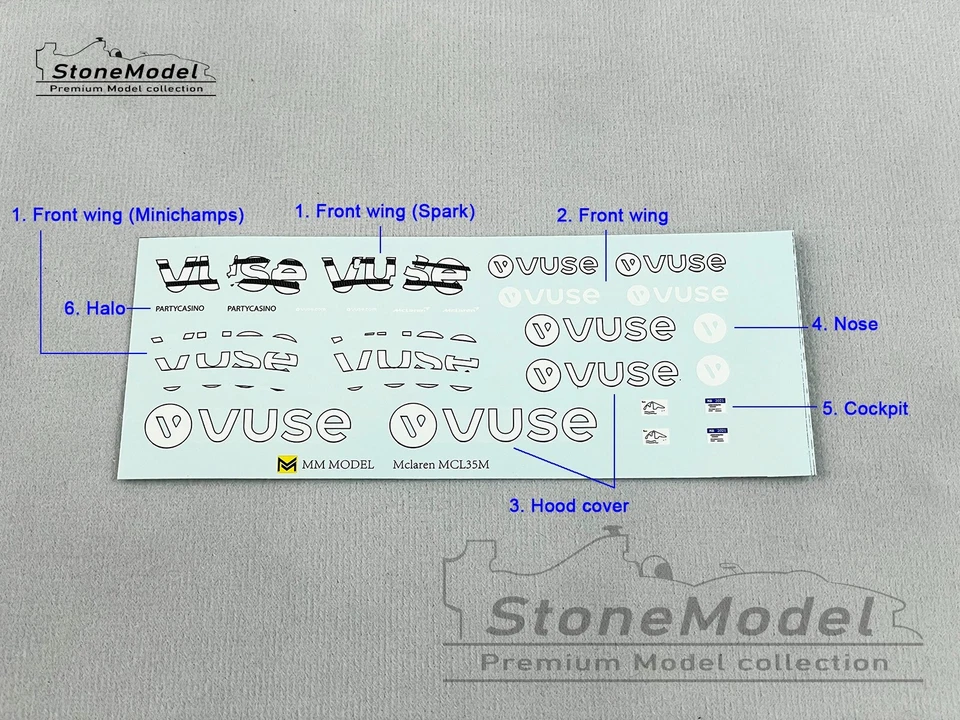 Decal for 1:18 Art Livery Mclaren F1 MCL35M Abu Dhabi 2021 MINICHAMPS & Spark - Image 2 of 4