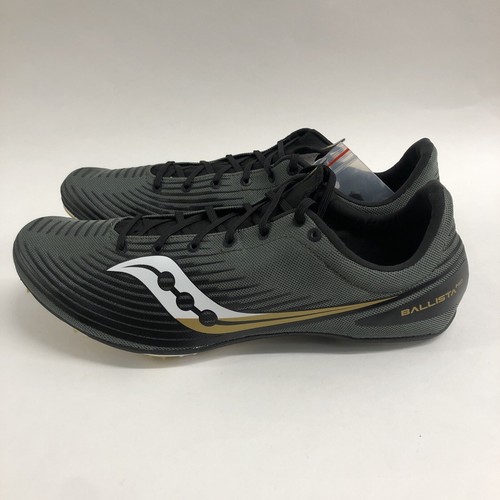 Saucony Men's Ballista MD Track Spikes Shoes Running US 12.5 Olive/black NEW - Picture 5 of 9