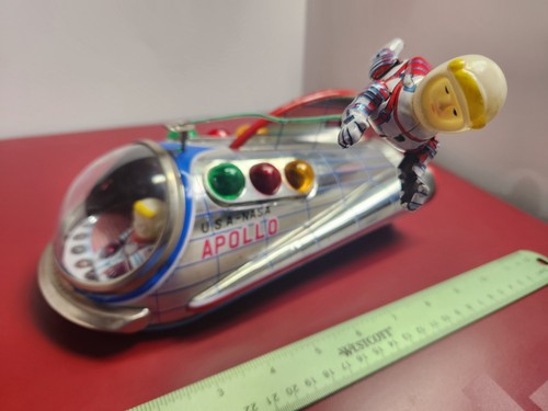 Rare BATTERY OPERATED USA NASA APOLLO with Floating Astronaut - WORKS - MIB - Picture 12 of 23