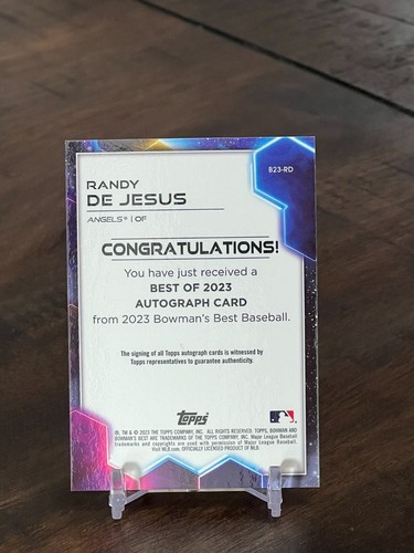 Randy De Jesus AUTO #B23-RD Los Angeles Angels 2023 Bowman's Best - Picture 2 of 2