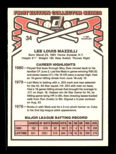 1981 DONRUSS BASEBALL 1 TO 200 / SEE DROP DOWN MENU FOR CARD YOU WILL RECEIVE. - Picture 80 of 408
