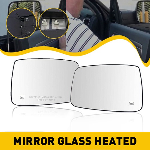 Mirror Glass Power Heated Driver Passenger Side for 2010-19 Dodge Ram 1500 2500