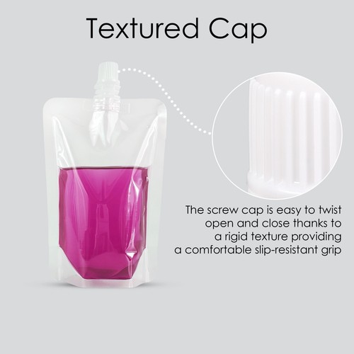 Clear Plastic Spouted Liquid Drink Packaging Reusable Pouch 100Ml To 5 Litre Lot - Picture 44 of 98