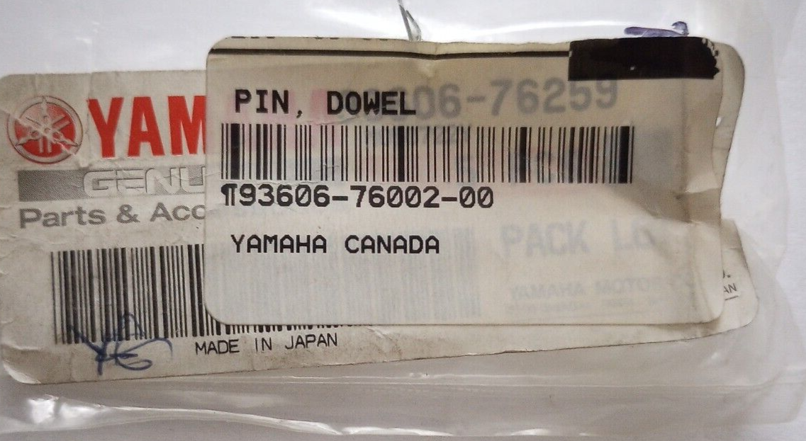 Yamaha XV1600, XV1700, XV1900 Dowel Pin NOS 93606-76002-00 (L-3412
