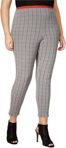 HUE Women's Windowpane Loafer Skimmer Leggings Gray
