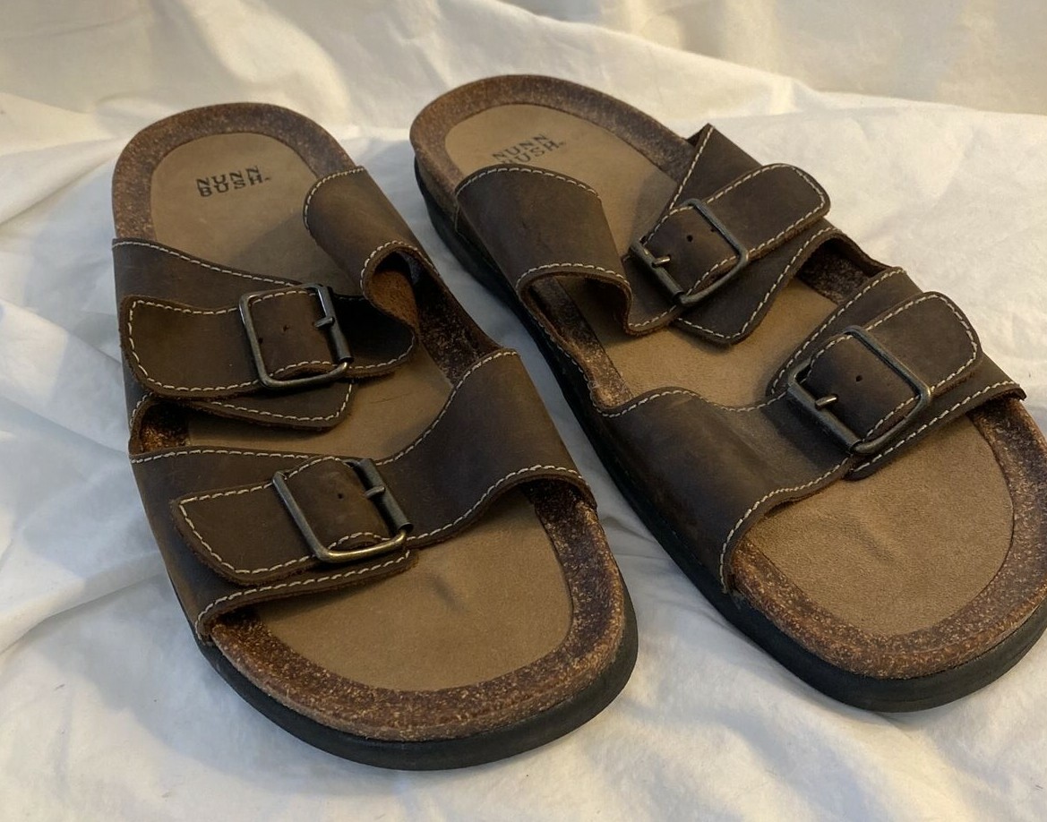 NUNN BUSH BROWN LEATHER MEN SANDALS Size 13 Nunn Bush RIO VISTA SLIDE SANDALS Brown - Family Footwear Center main image 4