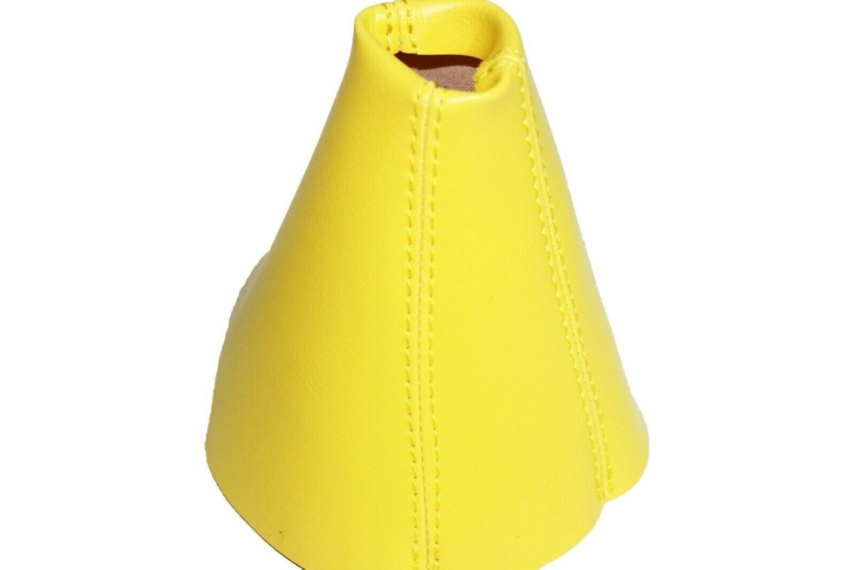 Yellow Real Leather Manual Shift Boot For 10-15 Chevrolet