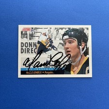 1991-92 Score #335 Mario Lemieux HOF Auto Signed On-Card Autograph VTG Penguins