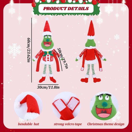 2 Pack Christmas Curtain Buckle Tiebacks Green Doll with Red Santa Hat Christ... - Picture 2 of 6