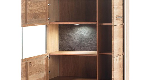 Kombihighboard Espero Highboard Vitrine Ast-Eiche Bianco teilmassiv - Bild 3 von 9