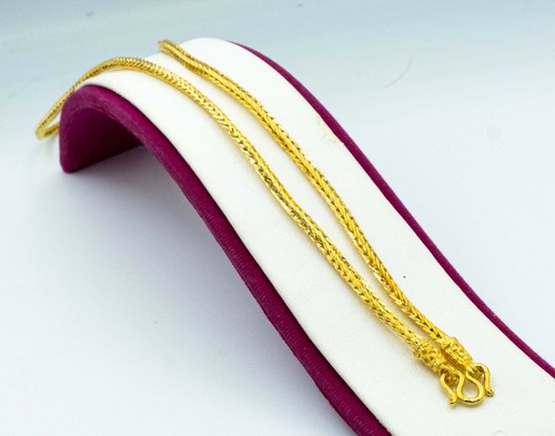 22K 23K 24K Thai Baht Yellow Gold Plated Necklace 18 inch 12 Gram Jewelry Women  - Picture 3 of 4