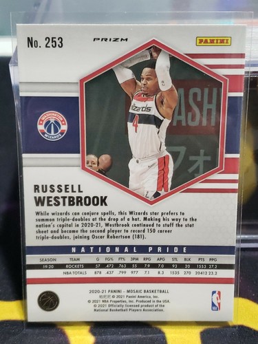 2020-21 Mosaic Russell Westbrook National Pride Orange Reactive Prizm #253 PWE - Picture 2 of 2