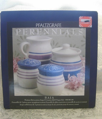 NOS ~ PFALTZGRAFF Perennials BAJA 5pc Set ~ Salt Pepper Sugar Creamer - Picture 6 of 7