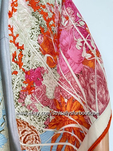 Sallys Boutique 70% Cachemira 30% Seda Envolvente Bufanda Estampado Naturaleza 2 Caras Chal 135 cm - Imagen 6 de 6
