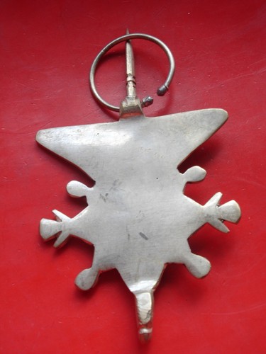 Moroccan Tuareg style hand engraved tarnished FIBULA pendant brooch L135 mm - Picture 10 of 10