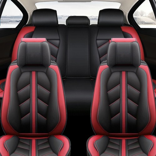 5 Seats For Dodge Car Seat Covers Deluxe Leather Full Set Front Rear Protectors - Picture 8 of 29