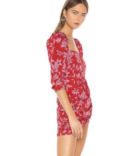Camilla Coelho Lidia Dress Pink Floral Flowers Print size M red NWOT - Picture 3 of 9