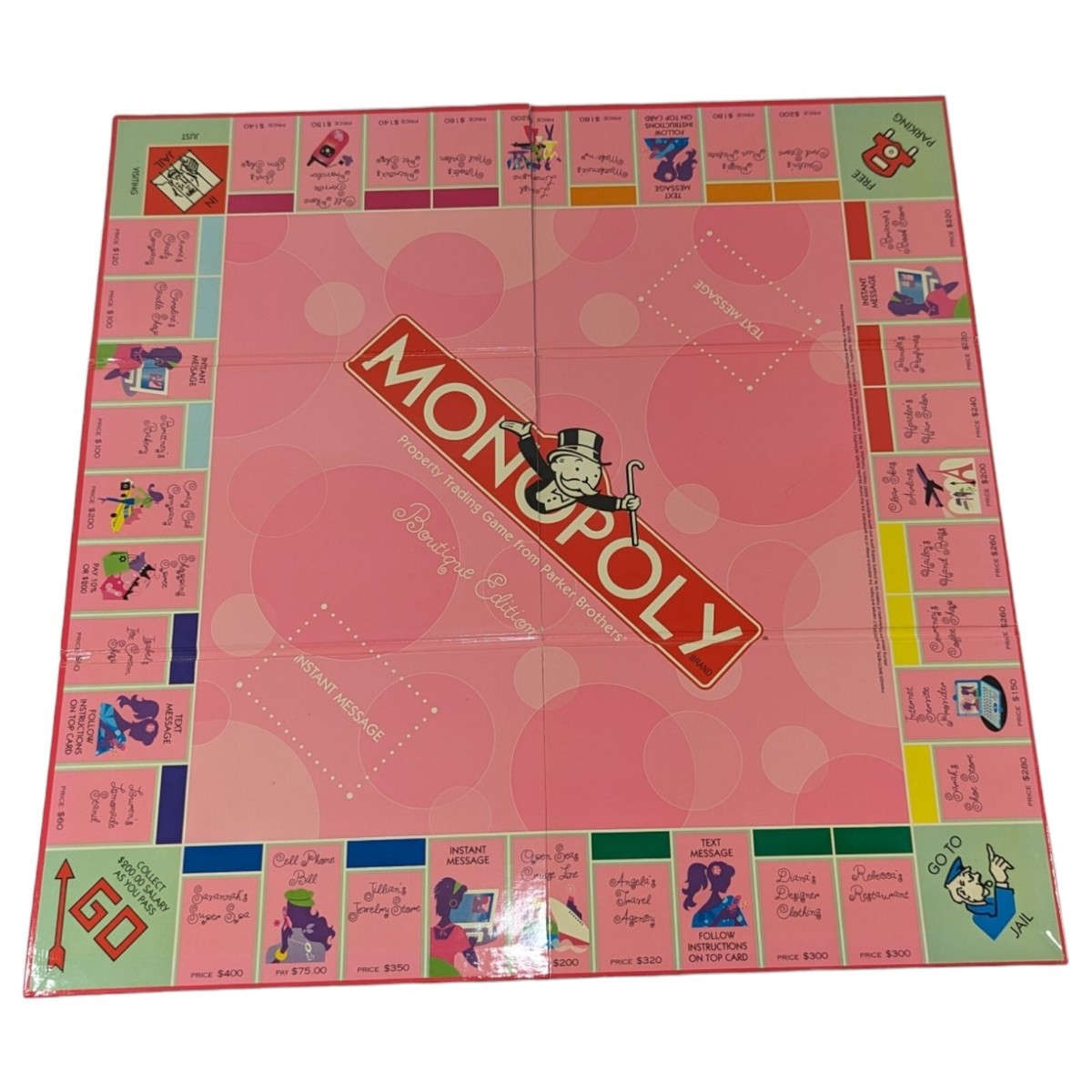 MONOPOLY Pink Boutique Edition replacement Board | eBay