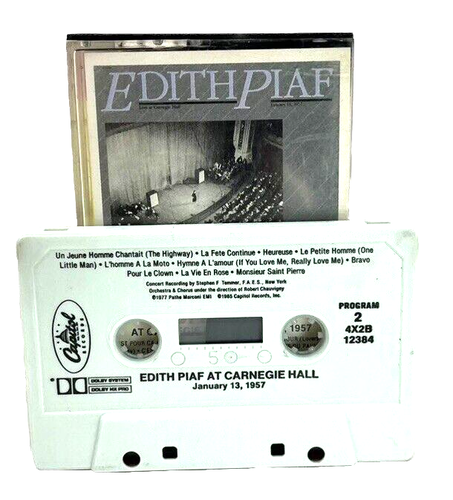 Edith Piaf at Carnegie Hall January 13 1957 Cassette Tape EMI 4X2B-12384 - Picture 4 of 5