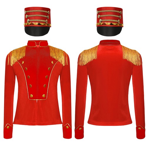 Mädchen Mantel Fransen Schulterklappen Jacke Karneval Oberbekleidung Majorette Uniform Show - Bild 31 von 70