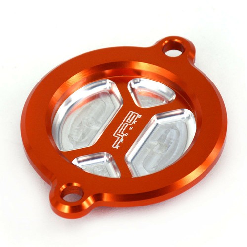 Motorcycle Orange CNC Oil Filter Cover Good New Durable For 250SX-F 13-16 - Picture 3 of 9