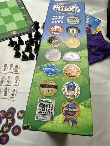 Story Time Chess Board Game 2-in-1 Teach Kids Chess Silly Stories Characters - Picture 4 of 14